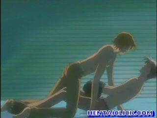 Anime homo hebben hardcore anaal vies klem op zitbank